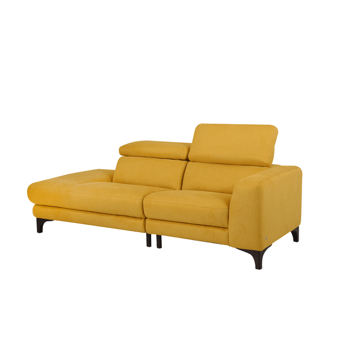 Mondrian adjustable headrest 2.5 open-end sofa in Yellow Fabric