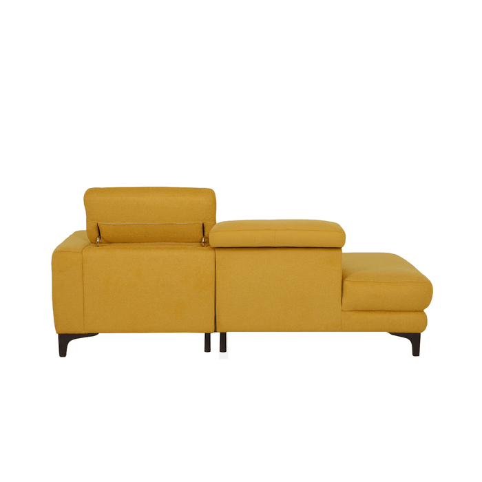 Mondrian adjustable headrest 2.5 open-end sofa in Yellow Fabric