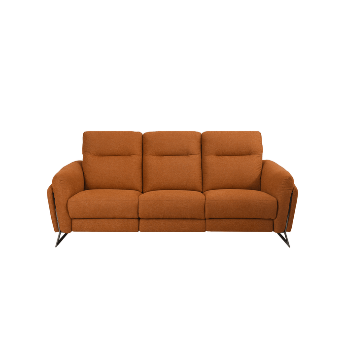 Ski Recliner Sofa in Ginger Brown Fabric, 3 Seater - HomesToLife