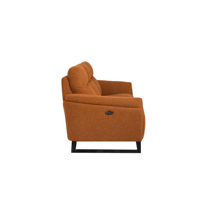 Ski Recliner Sofa in Ginger Brown Fabric, 3 Seater - HomesToLife