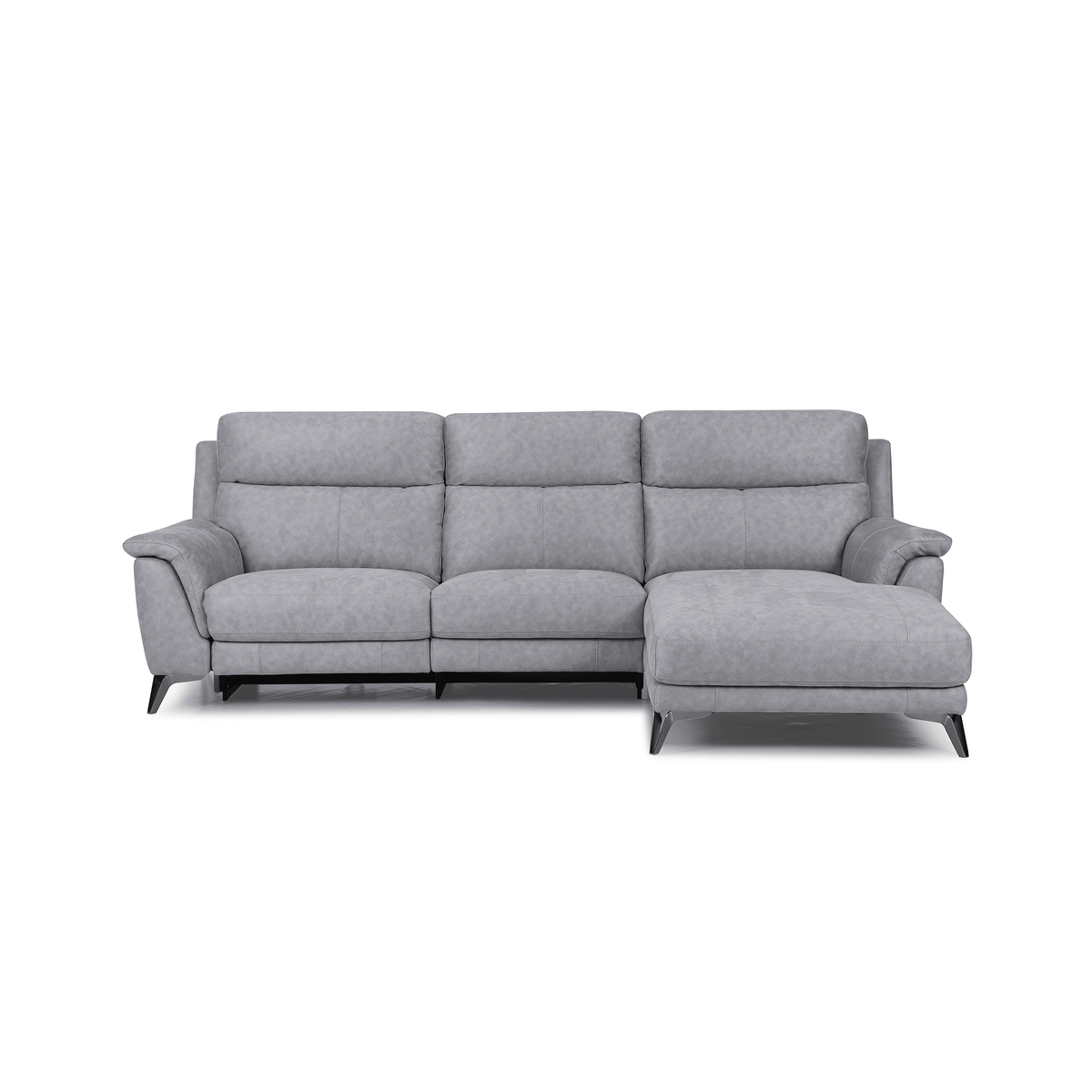 Smile L Shape Sofa In Silver Grey
