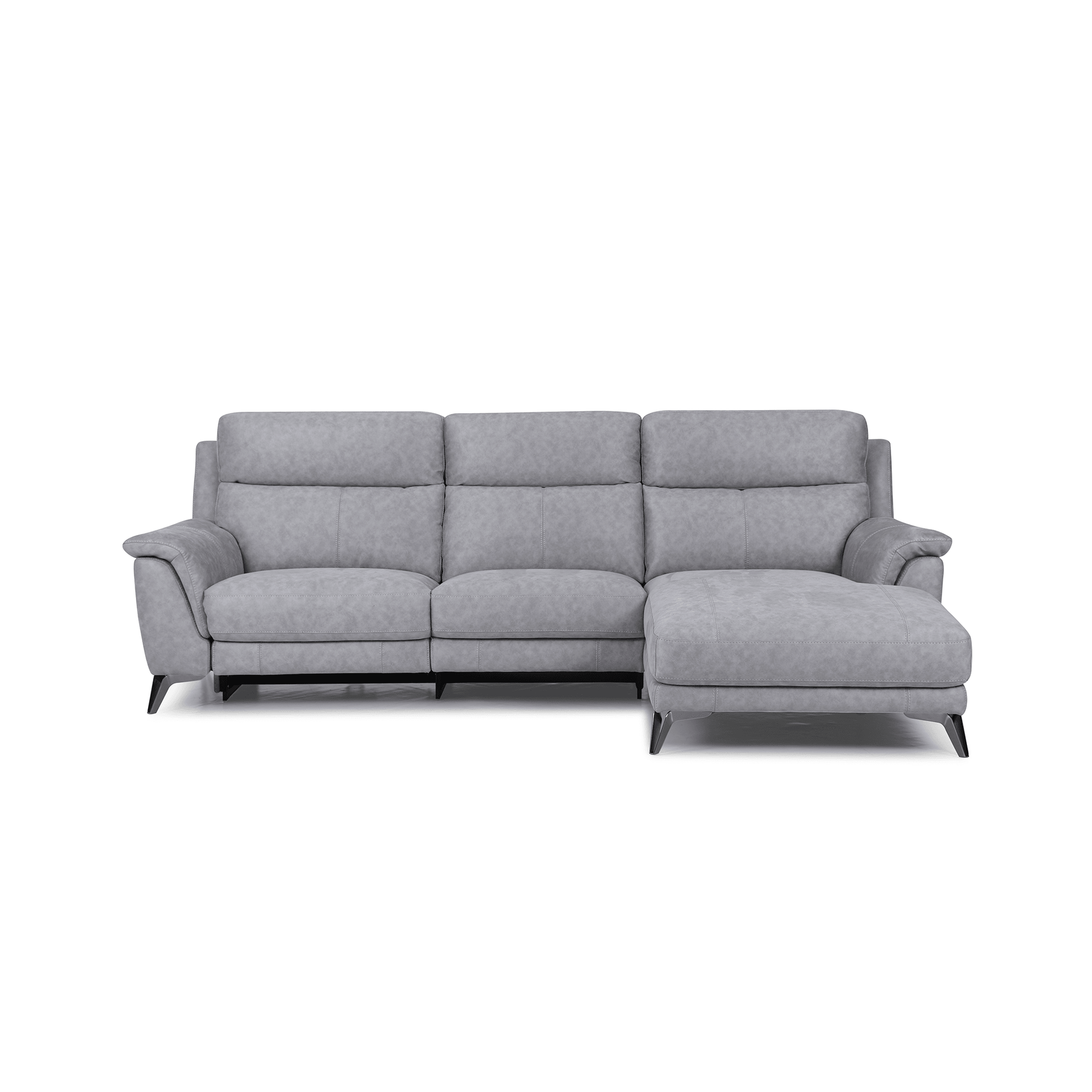 Smile L Shape Sofa in Silver Grey Fabric HomesToLife